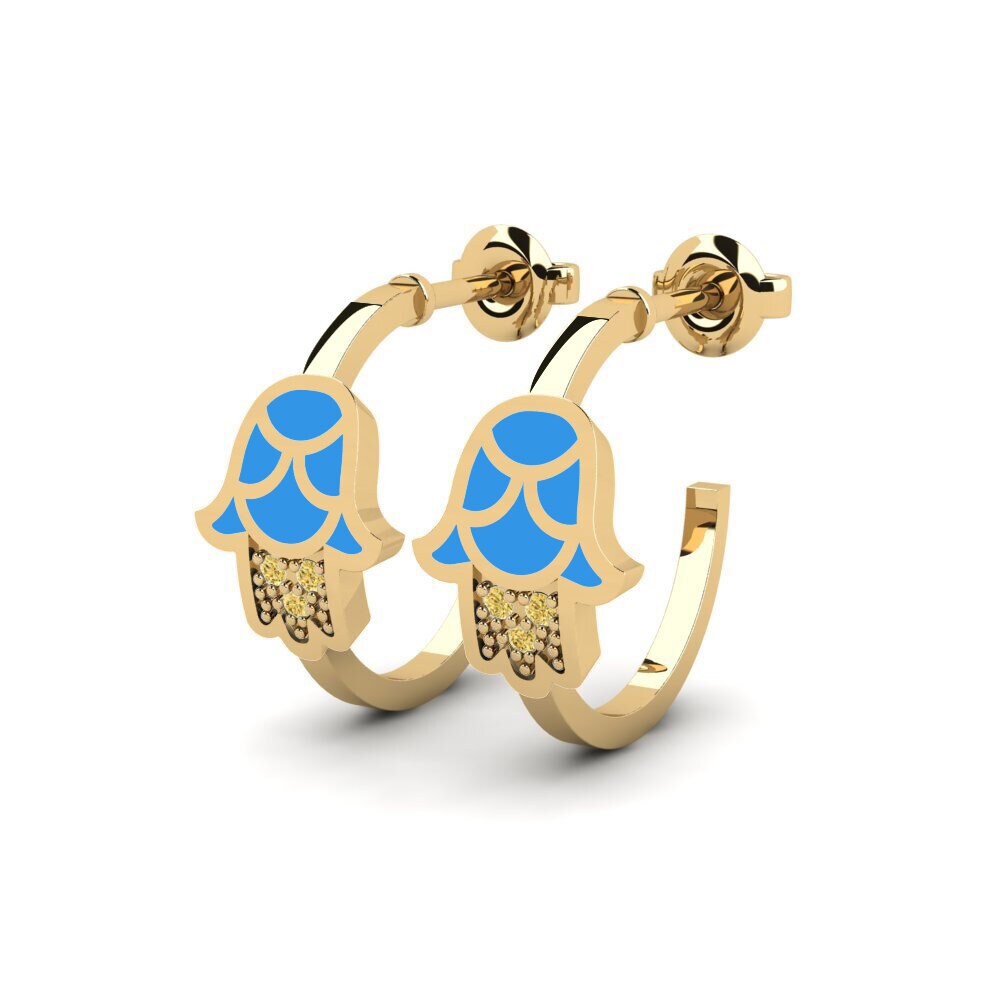 Gele Diamant Dames Oorbellen Kuasa