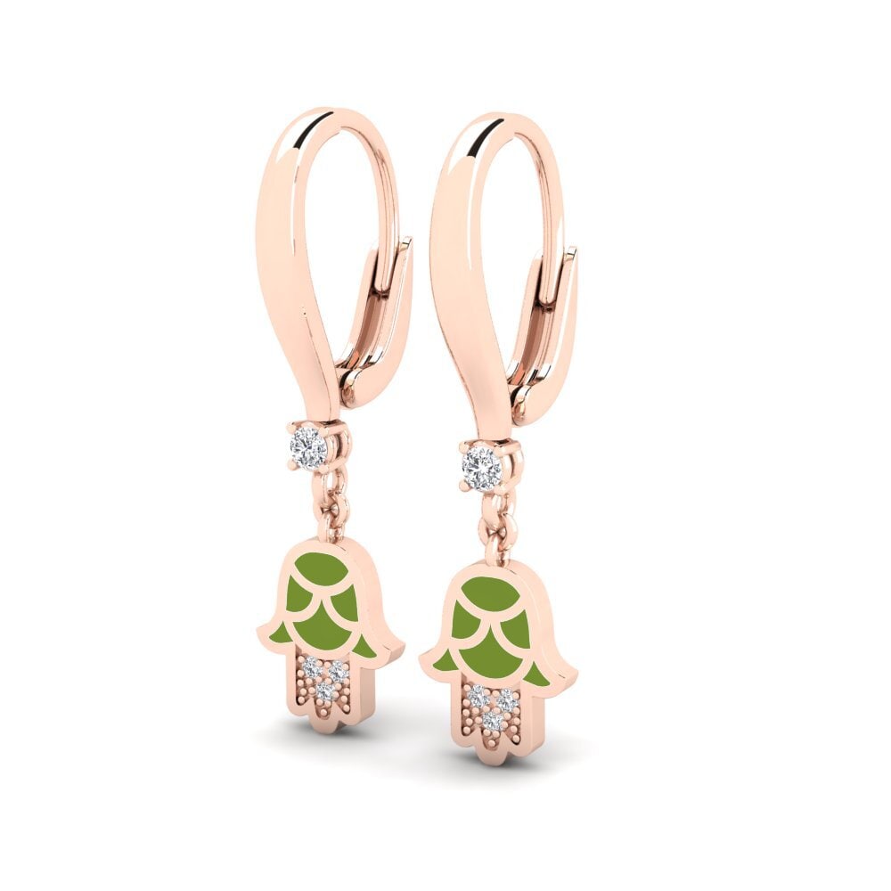 18k Oro Rosa Pendiente de mujer Kuvva