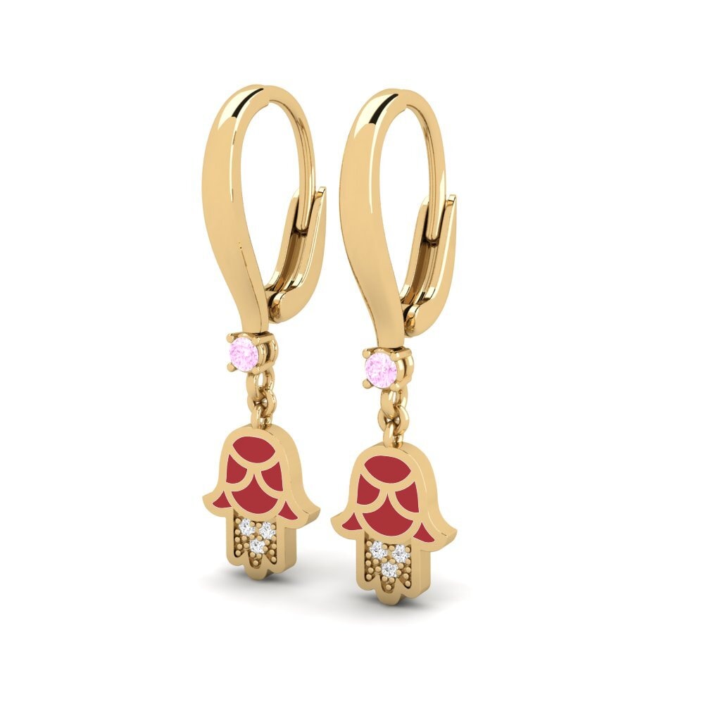 Đá Sapphire Hồng Bông tai nữ Kuvva