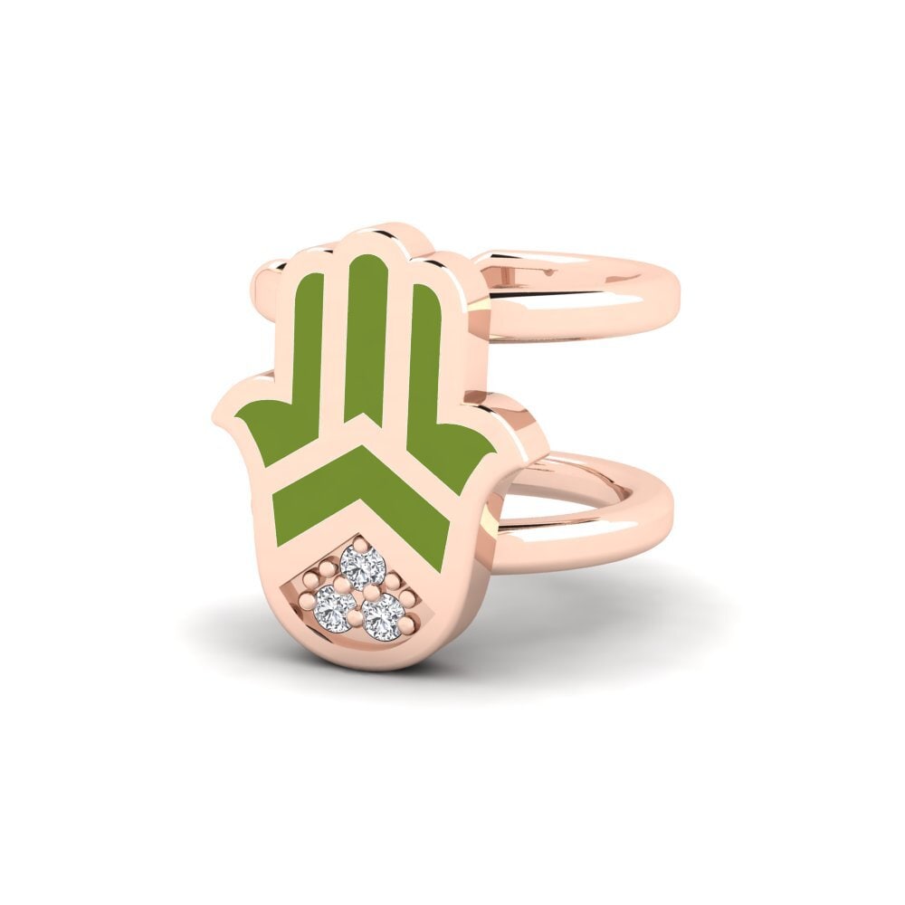 18k Oro Rosa Pendiente de mujer Lente