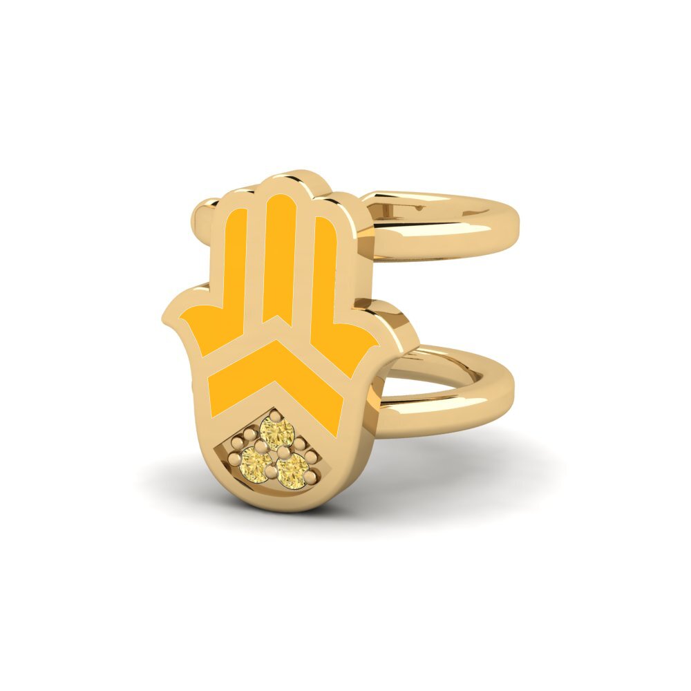 Diamante Amarillo Pendiente de mujer Lente