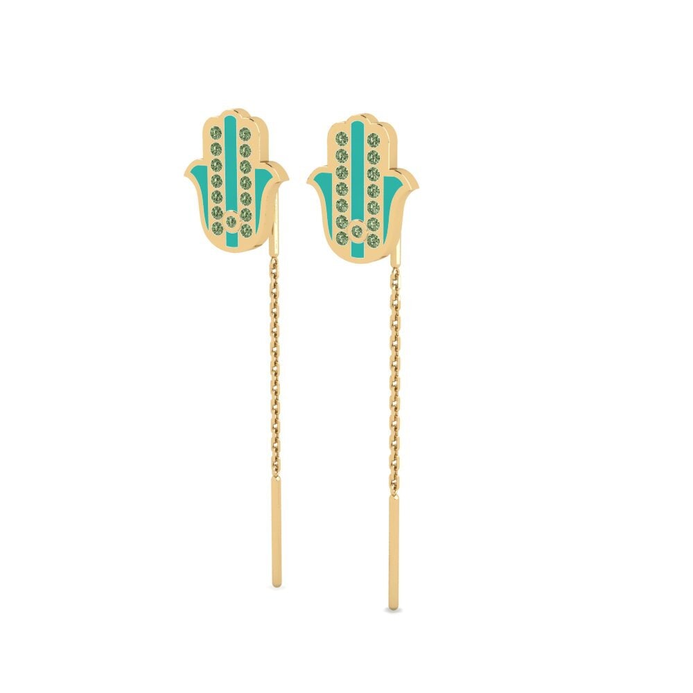 Diamante Verde Pendiente de mujer Liek
