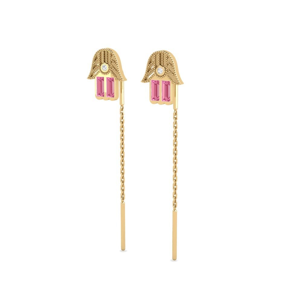 Đá Sapphire Hồng Bông tai nữ Lorillis