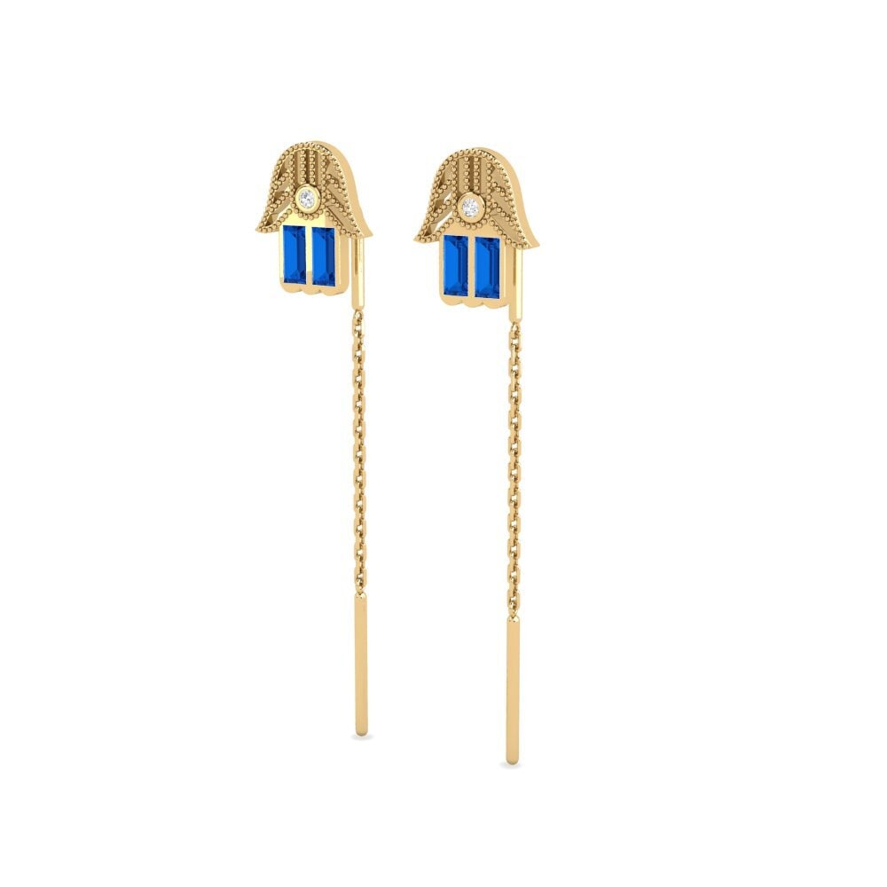 Donker Blauwe Zirkoon Dames Oorbellen Lorillis