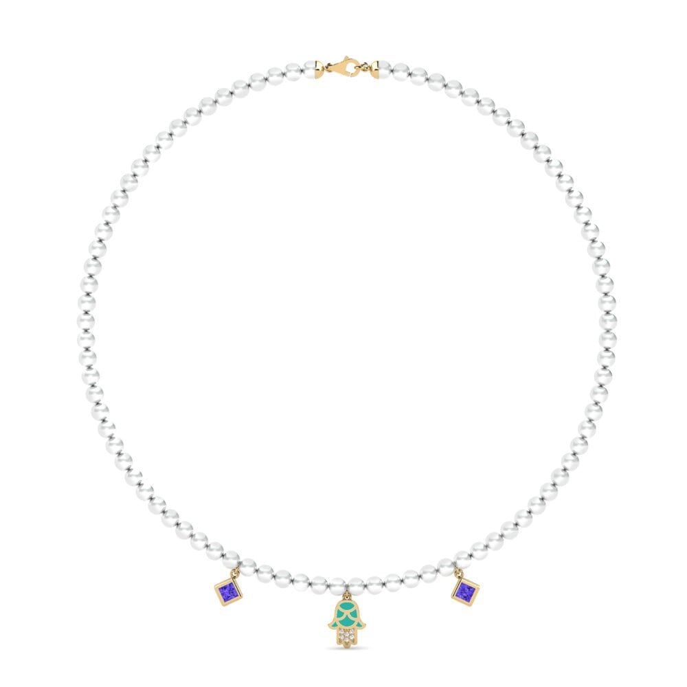 14k Oro Amarillo Tanzanita Collar de Mujer Milinzi