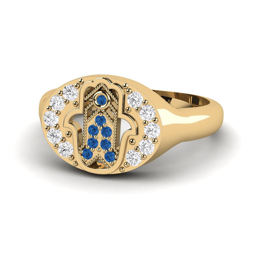 Circonita Azul Oscuro Anillo Mugisha