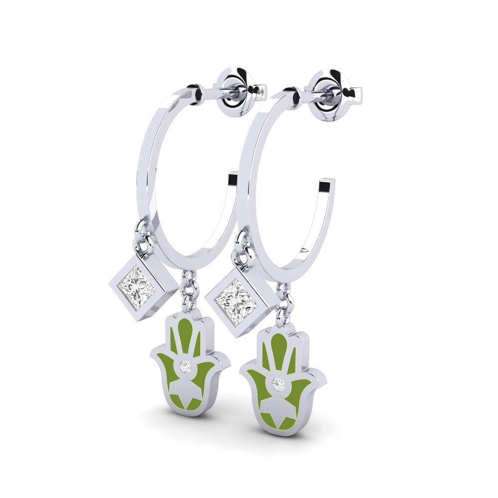 14k Oro Blanco Pendiente de mujer Potentia