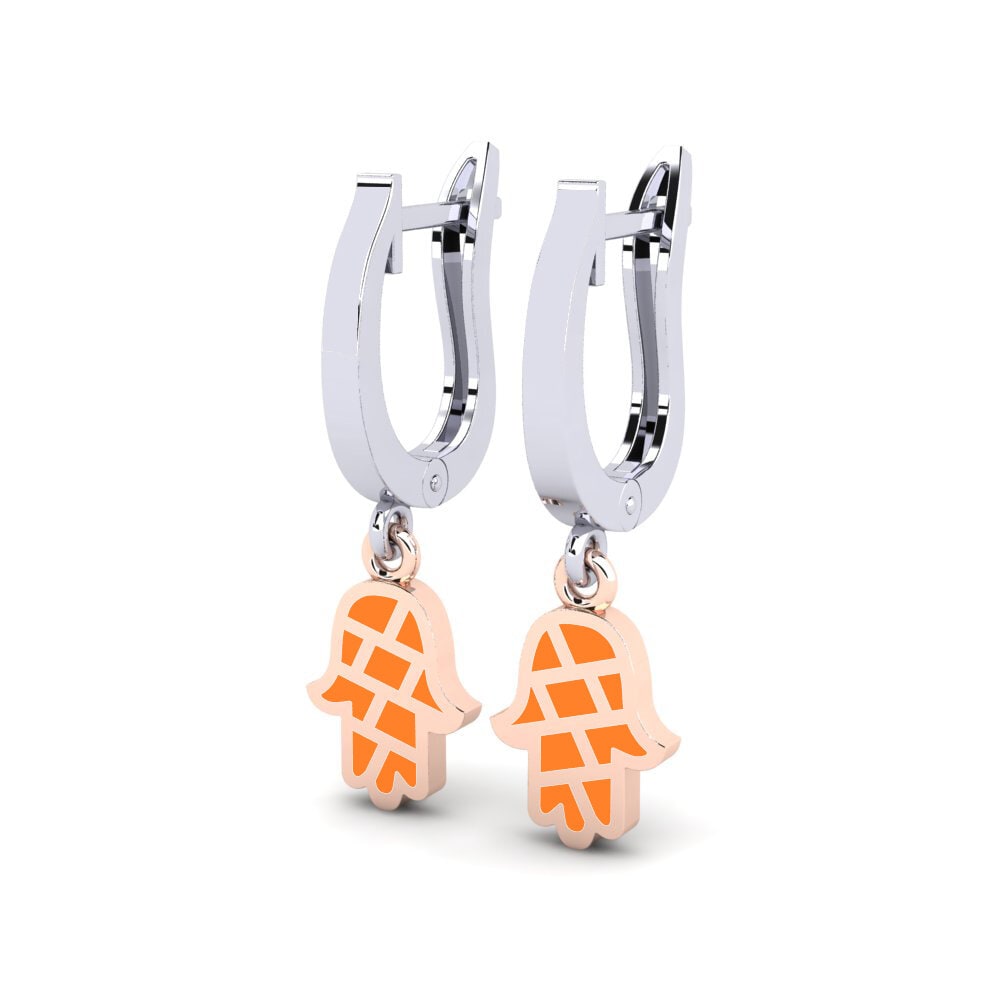 14ct White / Rose Gold Earring Pouvwa