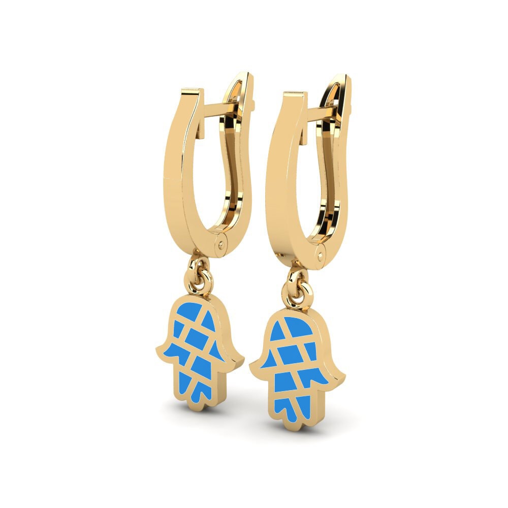 9k Oro Amarillo Pendientes Pouvwa