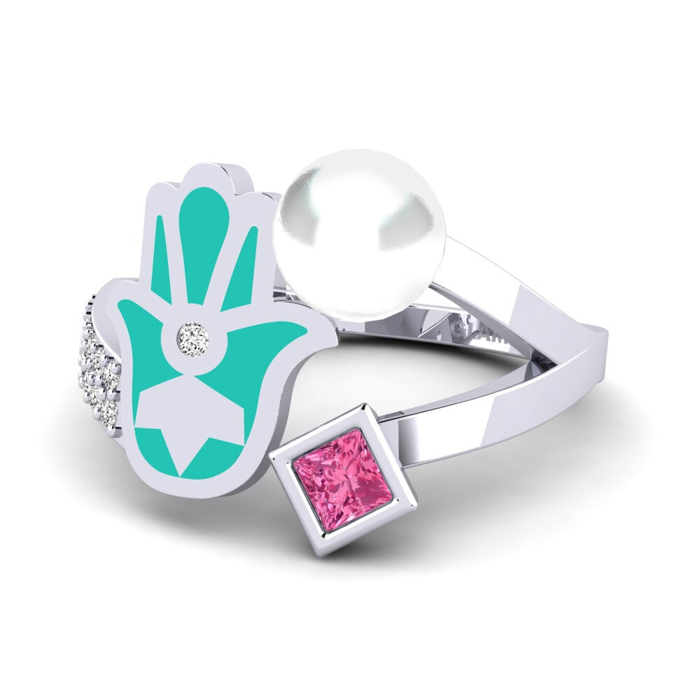 Plata 925 Turmalina rosa Anillo Poverenje