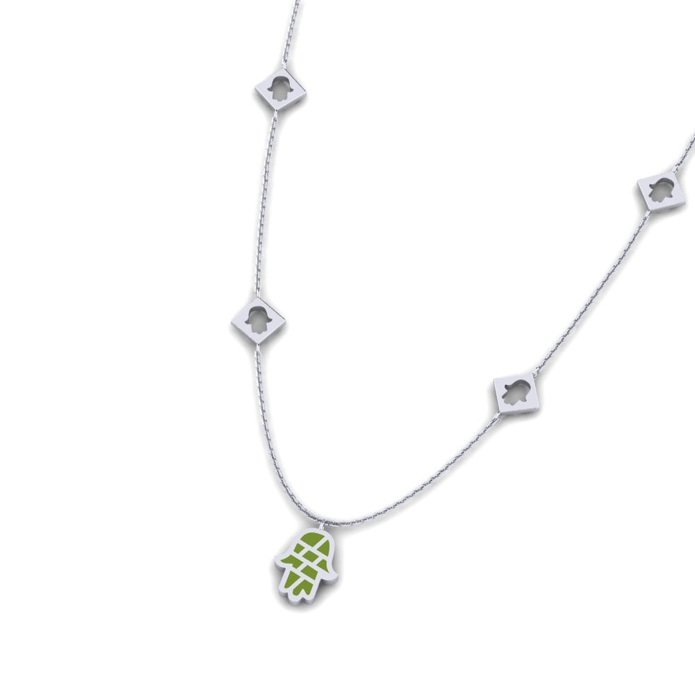 14k Oro Blanco Collar Povjerenje