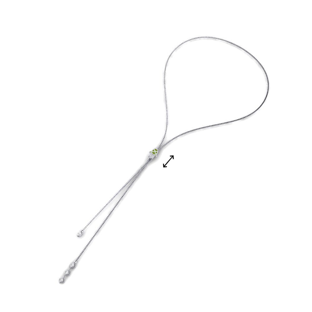 14k Oro Blanco Collar de Mujer Protettur