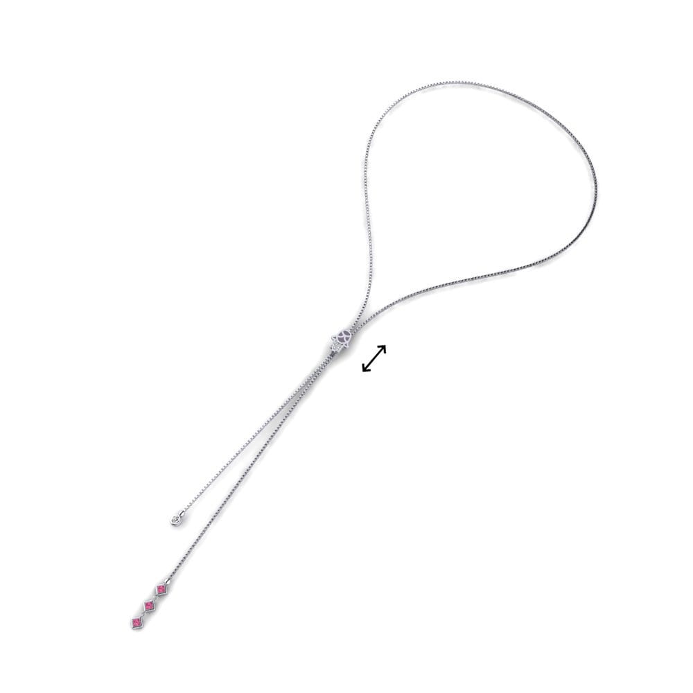 Plata 925 Turmalina rosa Collar de Mujer Protettur