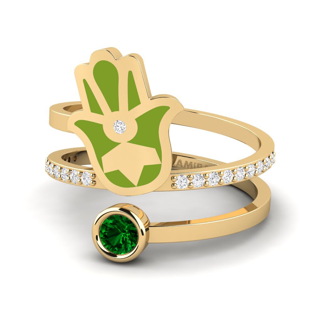 Bagues de fiançailles Zircone Vert Hamsa