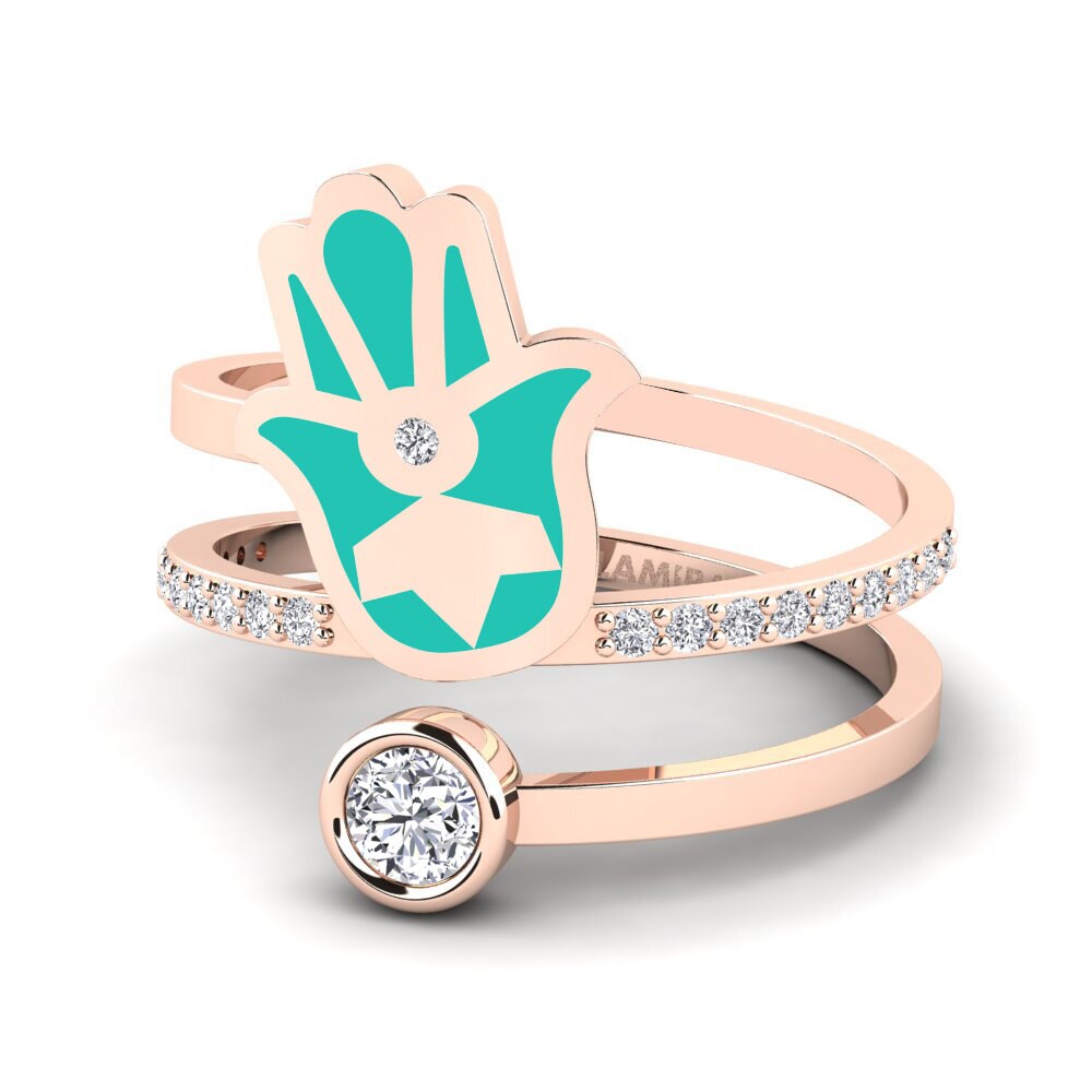 14k Oro Rosa Anillo Puipui