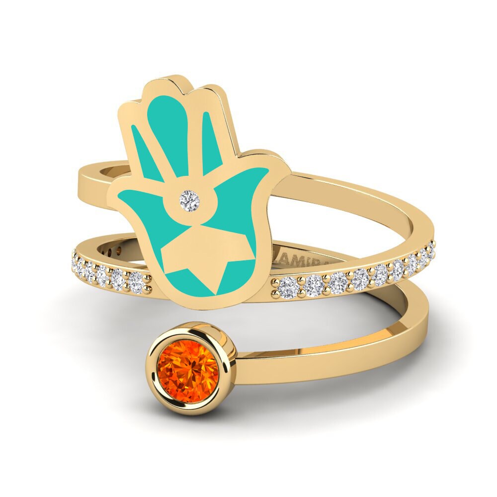 Saphir orange Bague Puipui
