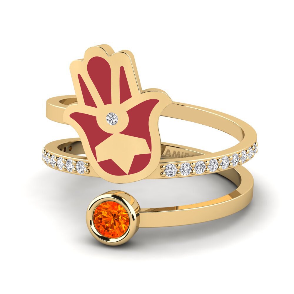 Orangefarbener Saphir Ring Puipui
