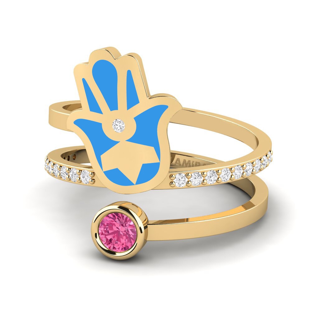 Bagues Tourmaline Rose Hamsa