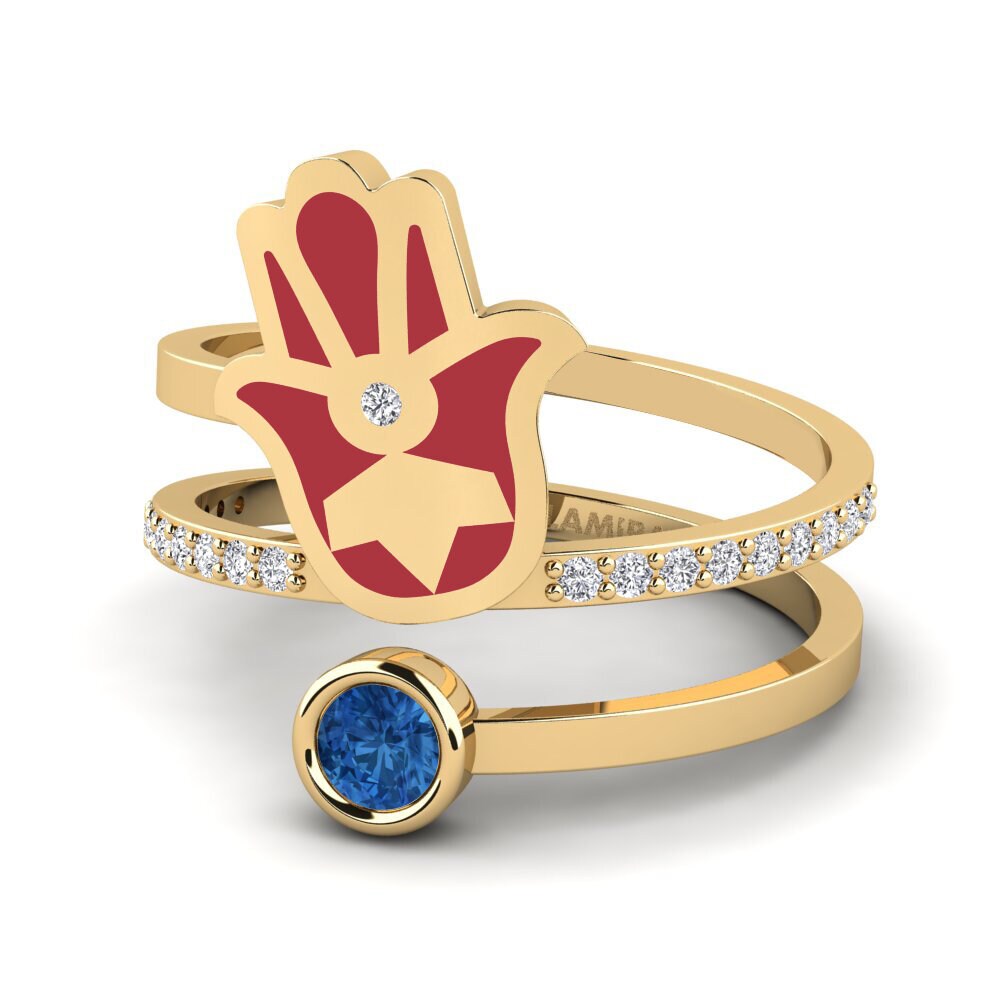Dunkelblauer Zirkonia Ring Puipui