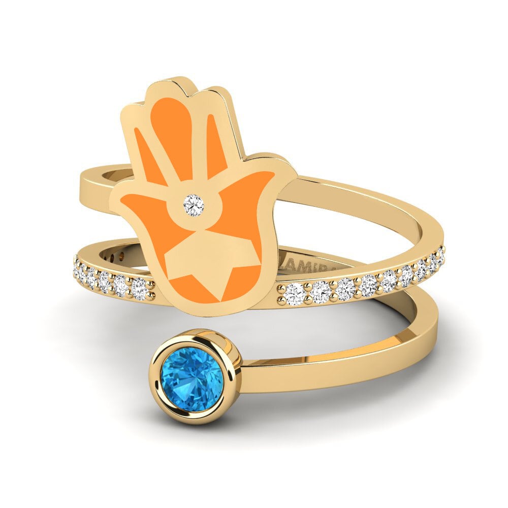 Topacio azul Anillo Puipui