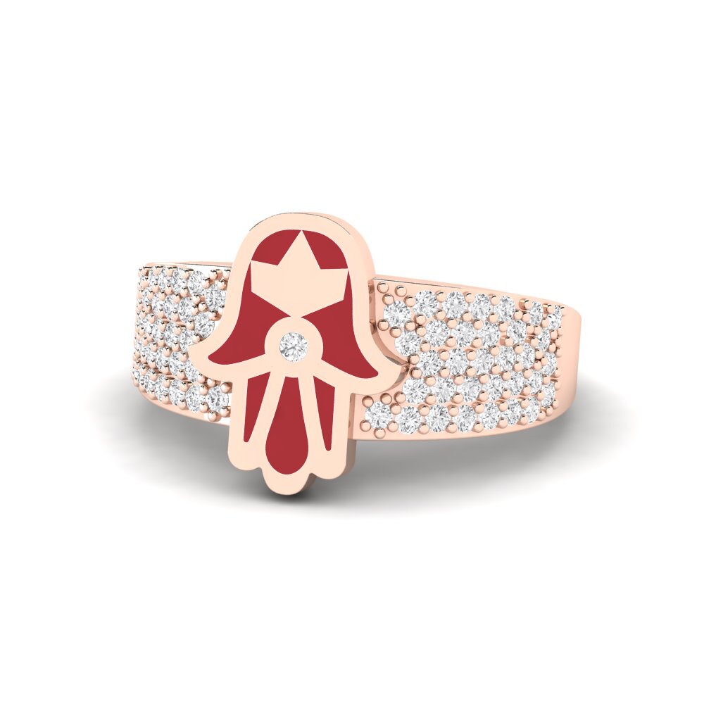 14k Oro Rosa Anillo Pushtetin