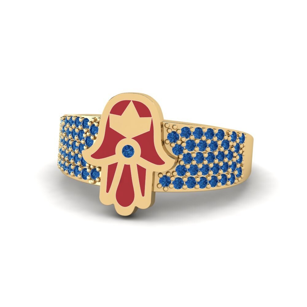 Dunkelblauer Zirkonia Ring Pushtetin
