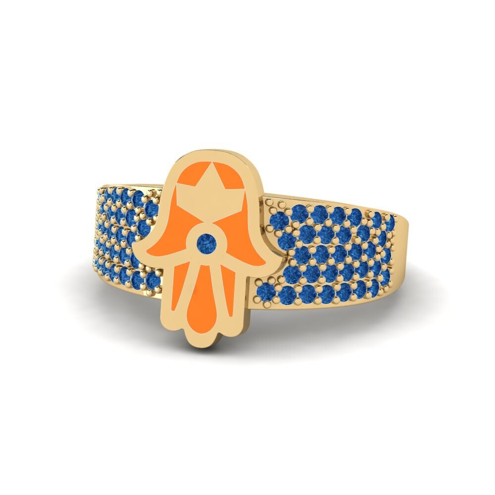 Dunkelblauer Zirkonia Ring Pushtetin