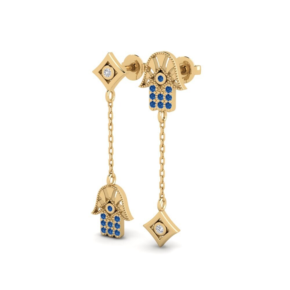 sapphire-zirconia ต่างหู Rieka