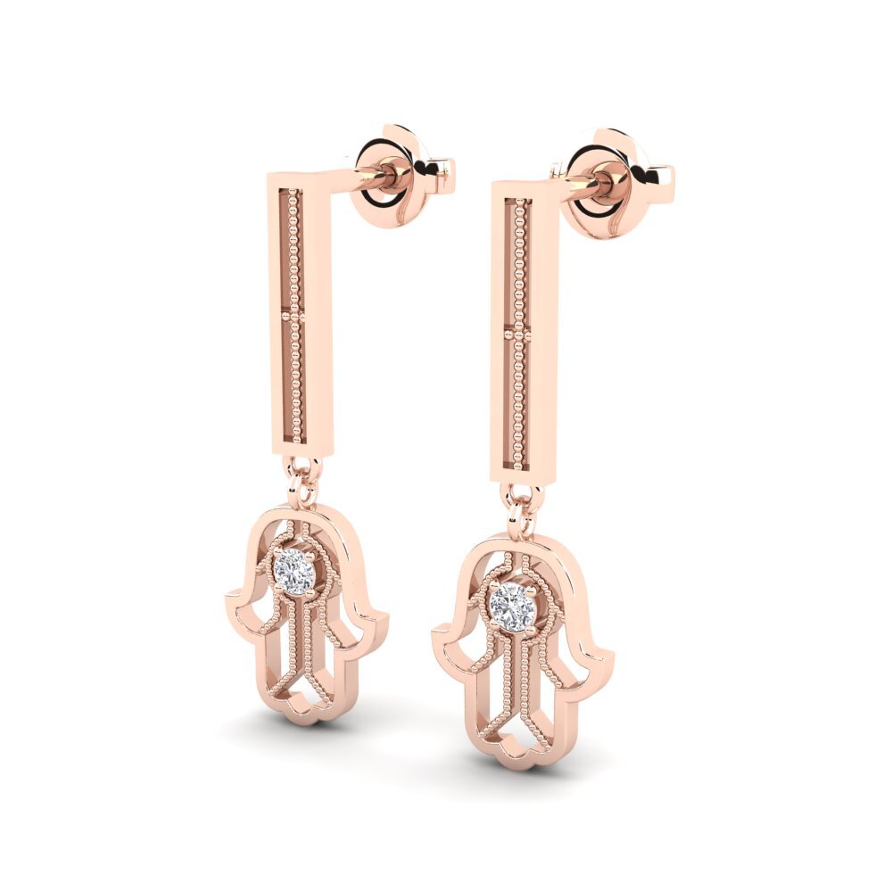 14ct Rose Gold Women's Earring Rosani