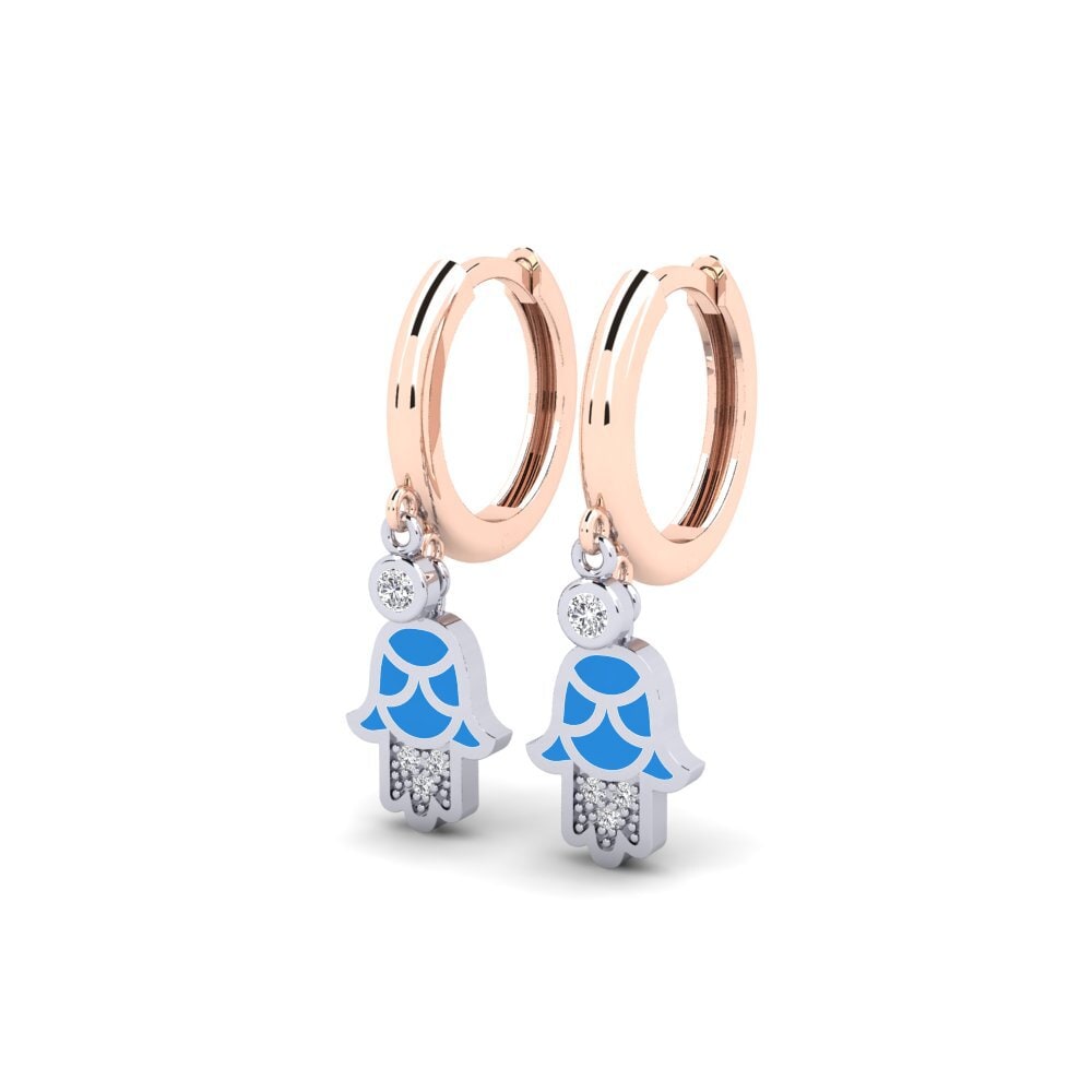 14k Oro Rosa & Blanco Pendiente de mujer Shakti
