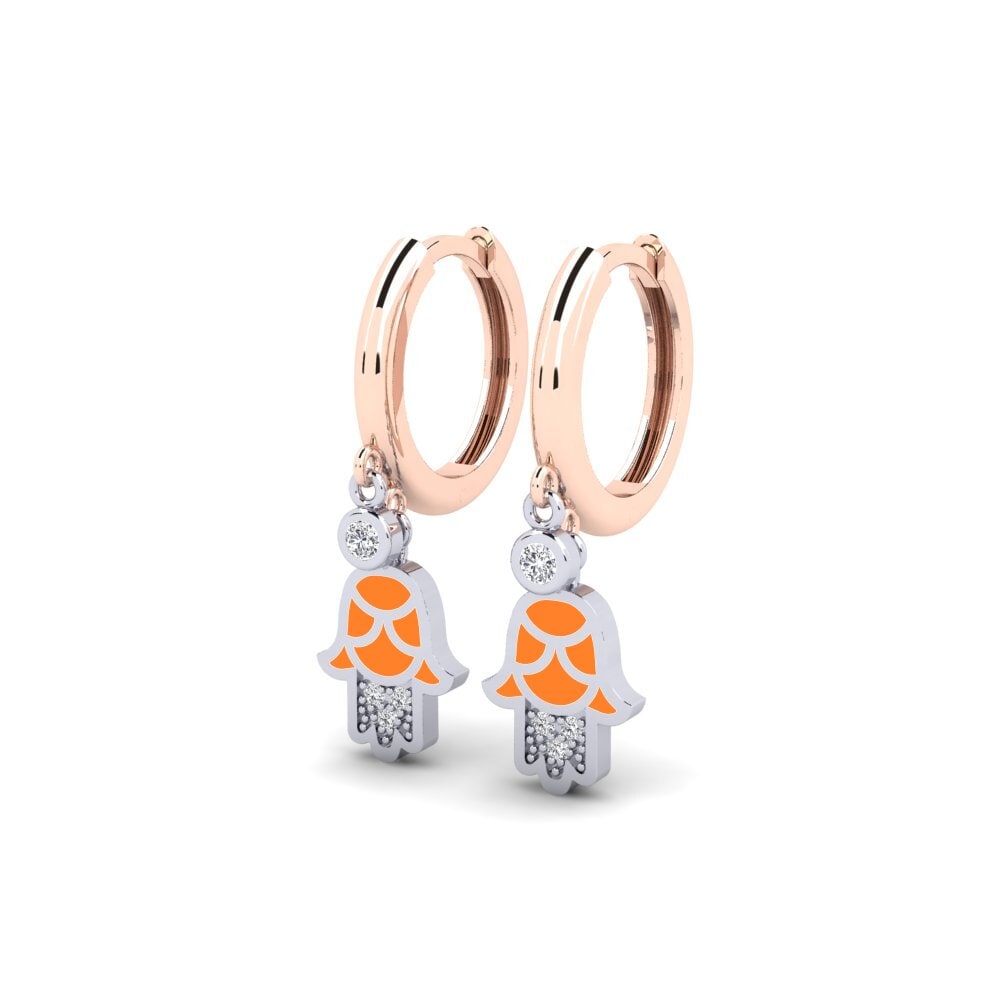 14ct Rose / White Gold Women's Earring Shakti