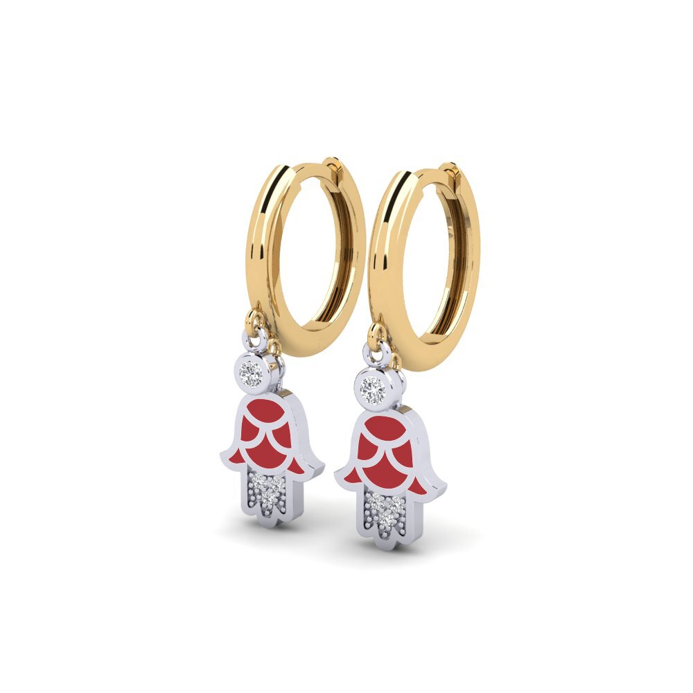 18ct Yellow & White Gold Women's Earring Shakti