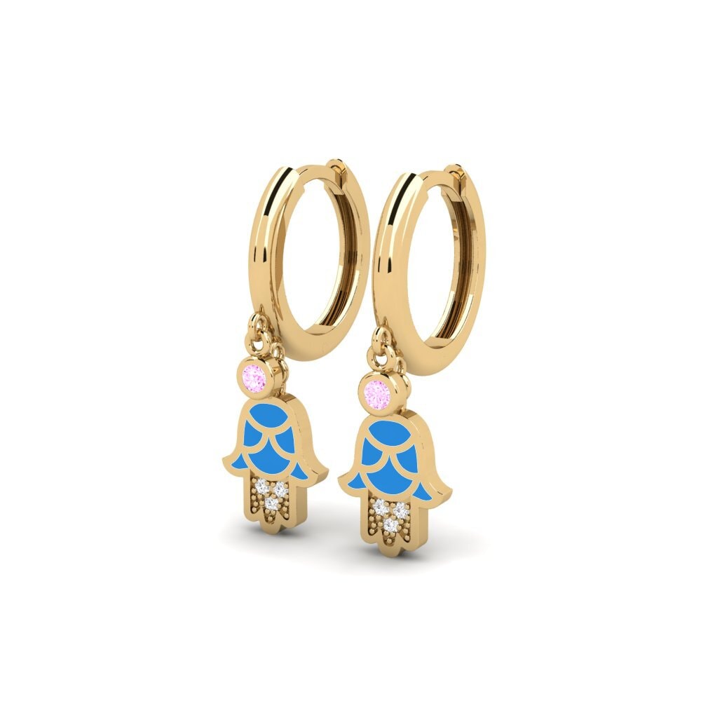 Đá Sapphire Hồng Bông tai nữ Shakti