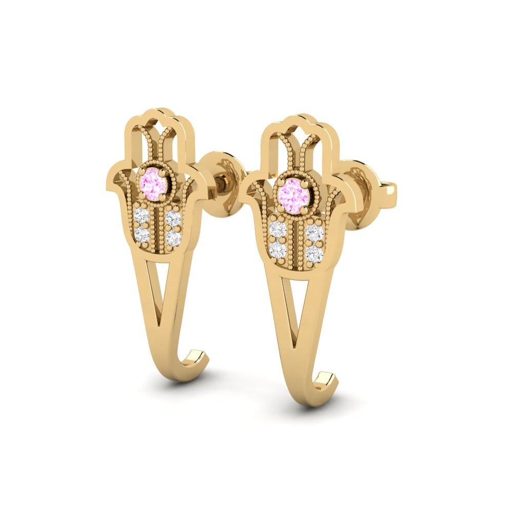 Đá Sapphire Hồng Bông tai nữ Svitlo