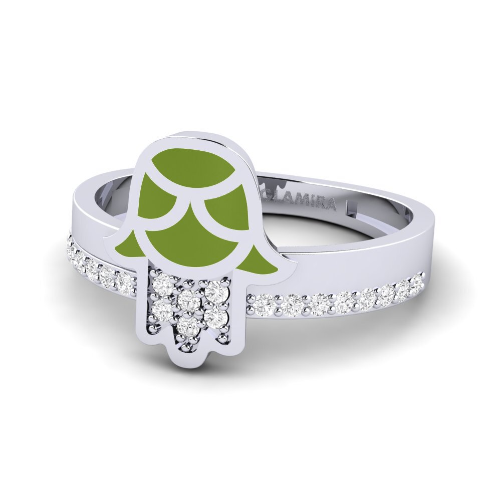 14k Oro Blanco Anillo Tekelakayi
