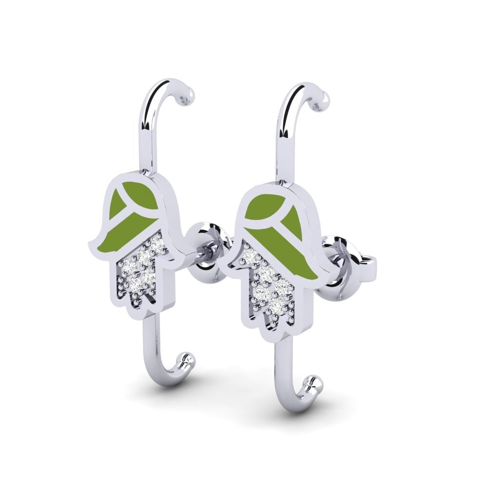 14k Oro Blanco Pendiente de mujer Turtas