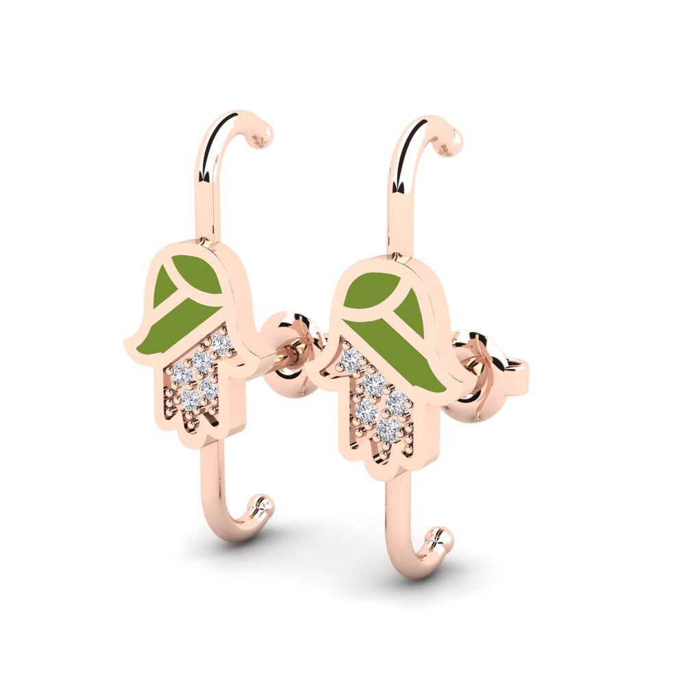 18k Oro Rosa Pendiente de mujer Turtas