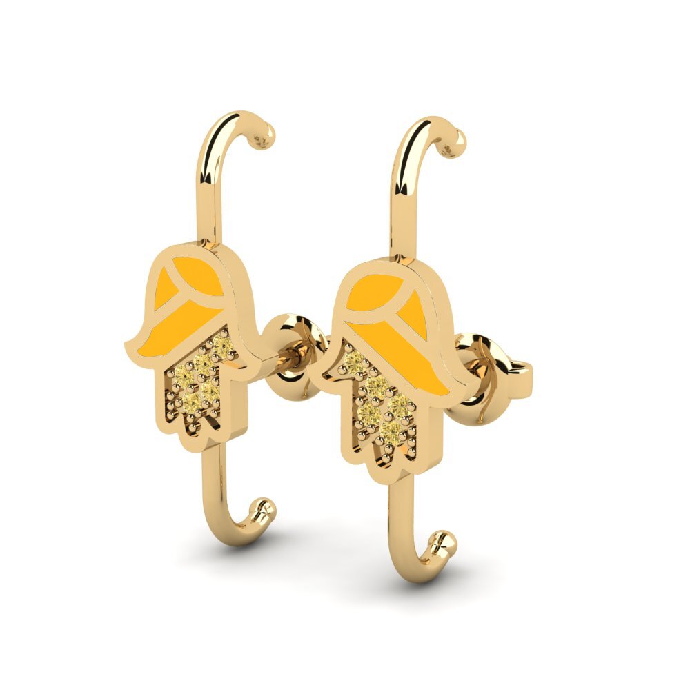 Diamante Amarillo Pendiente de mujer Turtas