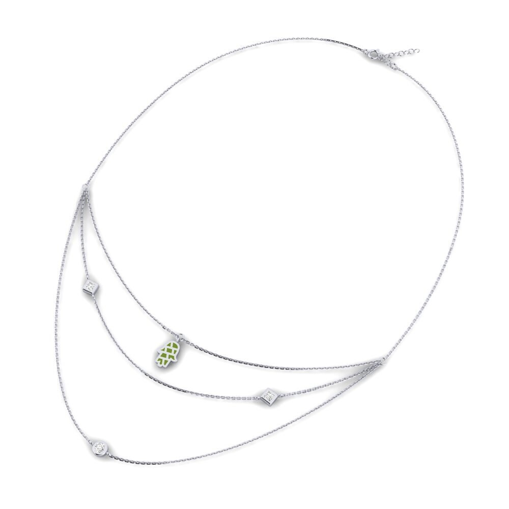 14k Oro Blanco Collar de Mujer Vendari