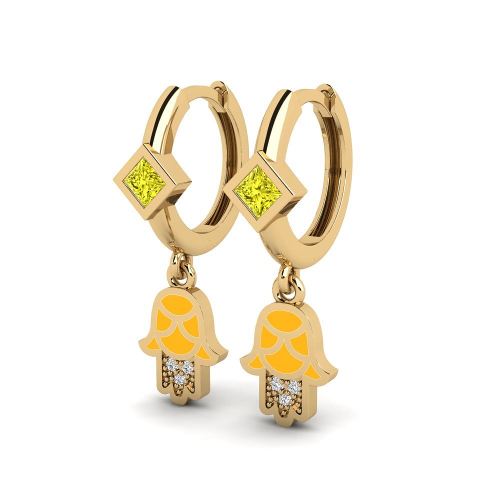 Diamante Amarillo Pendiente de mujer Vlust