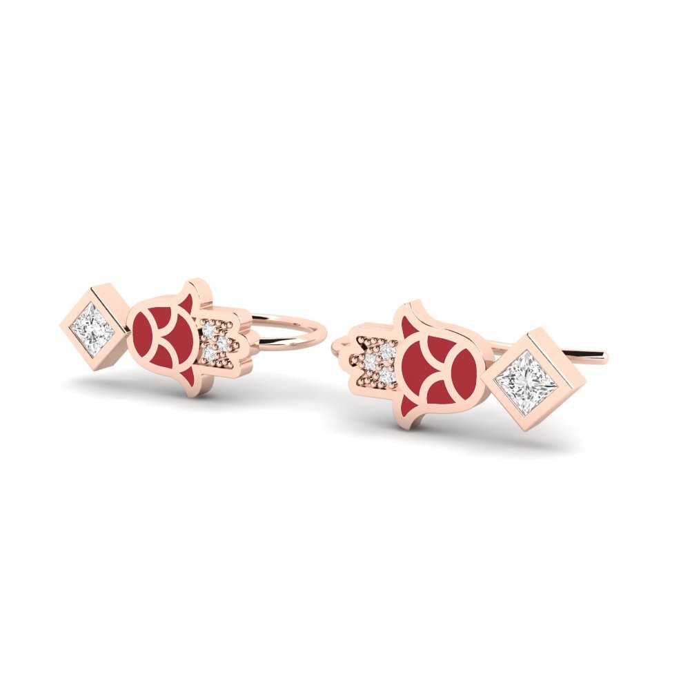 14k Oro Rosa Pendiente de mujer Waiwai