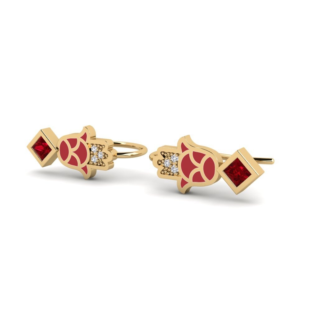 Red Zirconia Women's Earring Waiwai