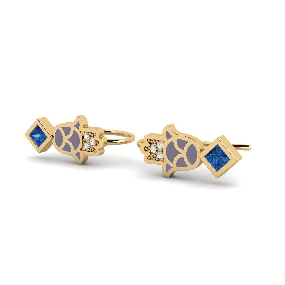 Donker Blauwe Zirkoon Dames Oorbellen Waiwai