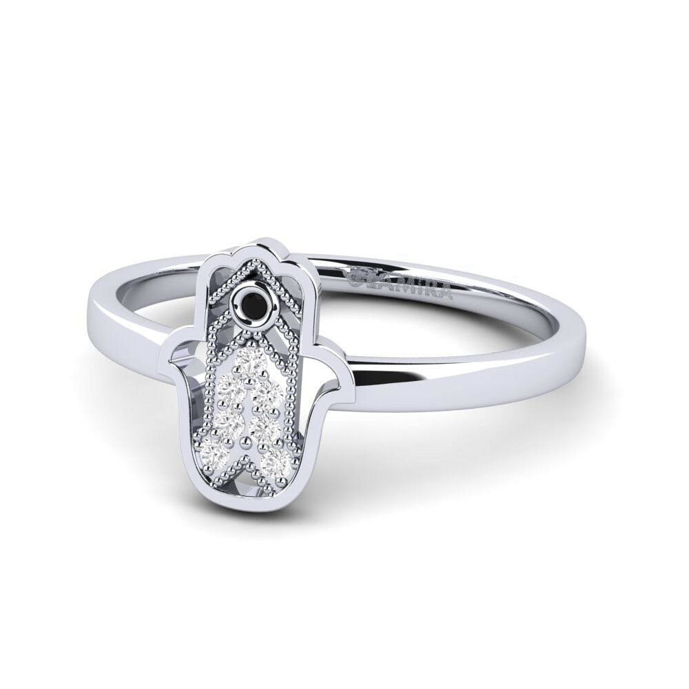 Hamsa Black Diamond Engagement Rings