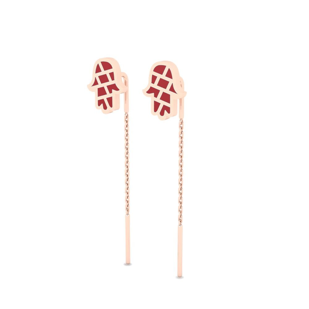 14k Oro Rosa Pendientes Zashtitavat