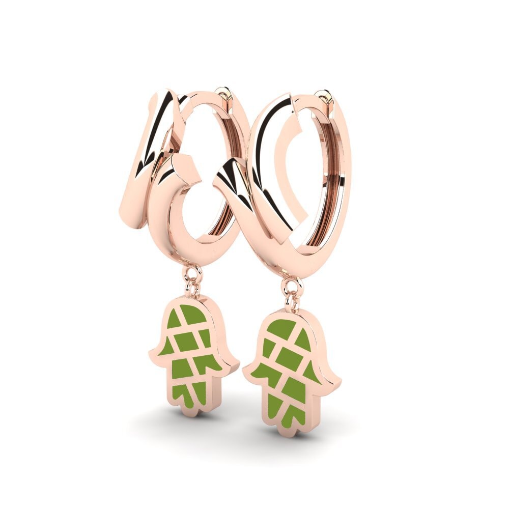 18k Oro Rosa Pendientes Amandles