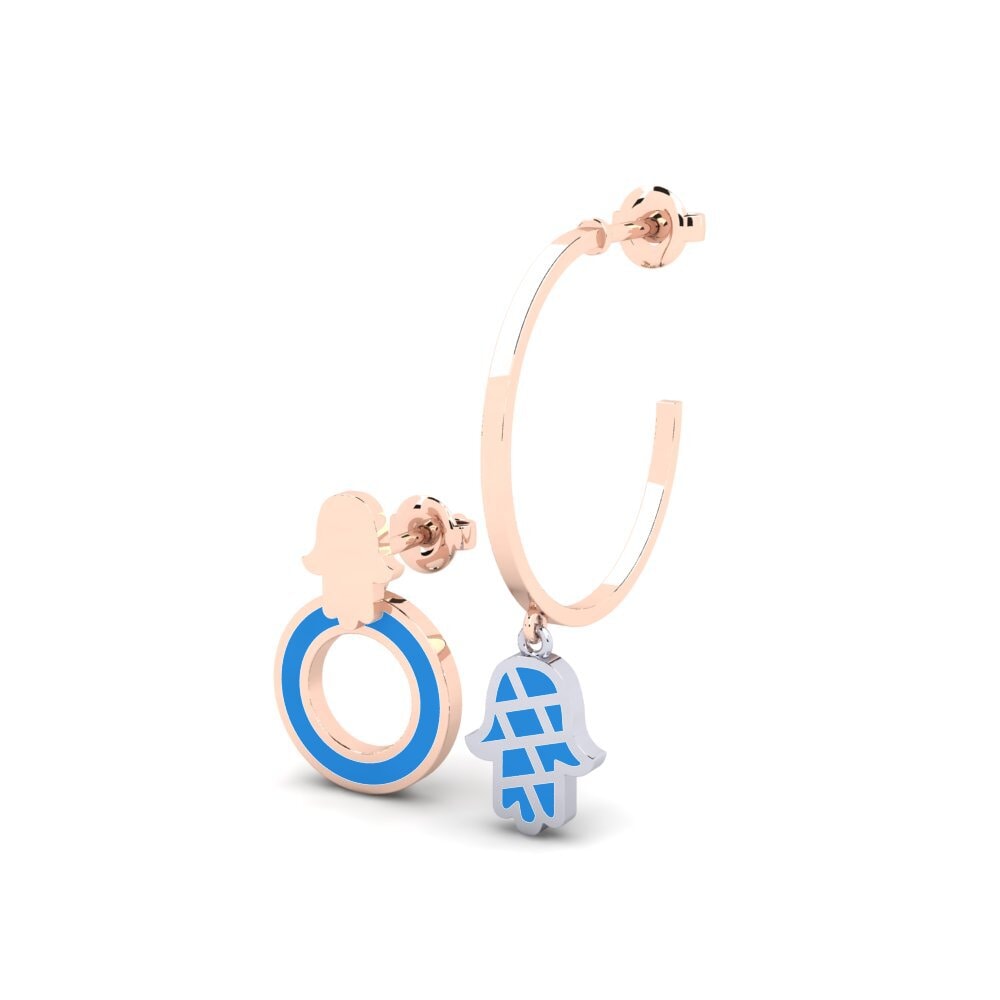 14k Oro Rosa & Blanco Pendientes Amoyobera