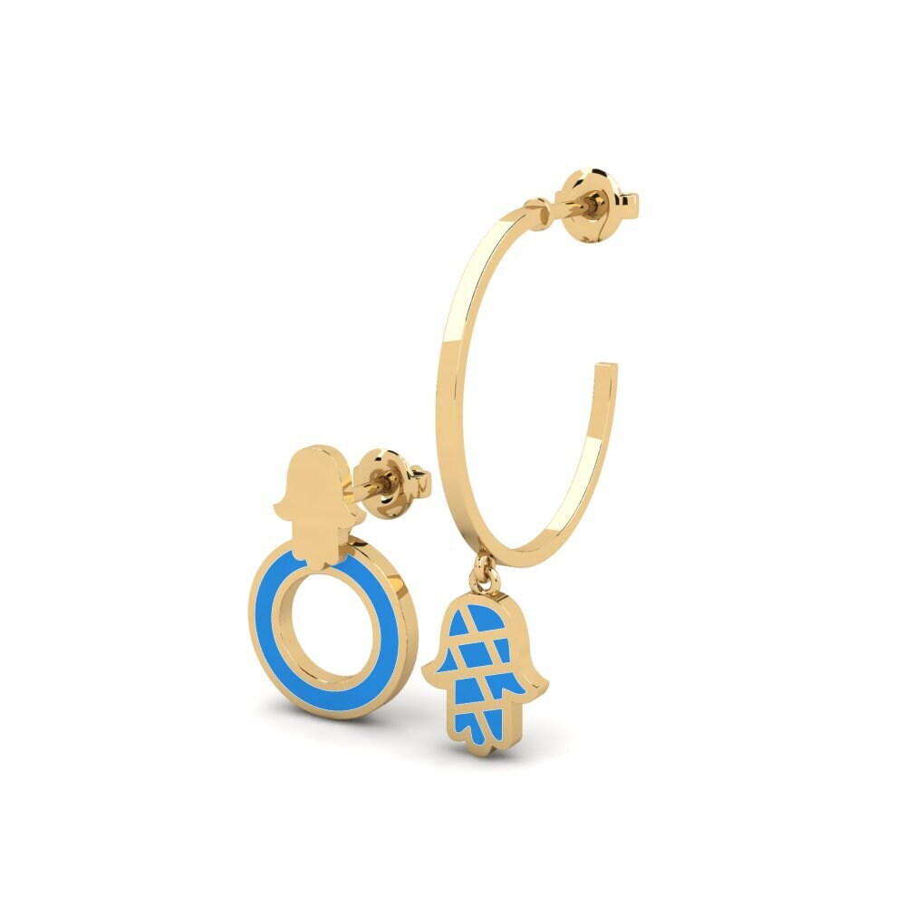 9k Oro Amarillo Pendientes Amoyobera