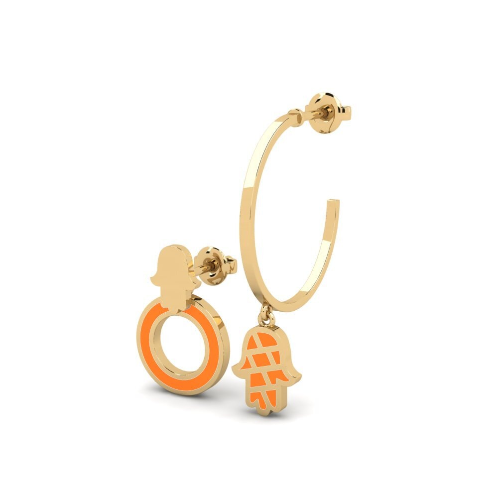 14k Oro Amarillo Pendientes Amoyobera