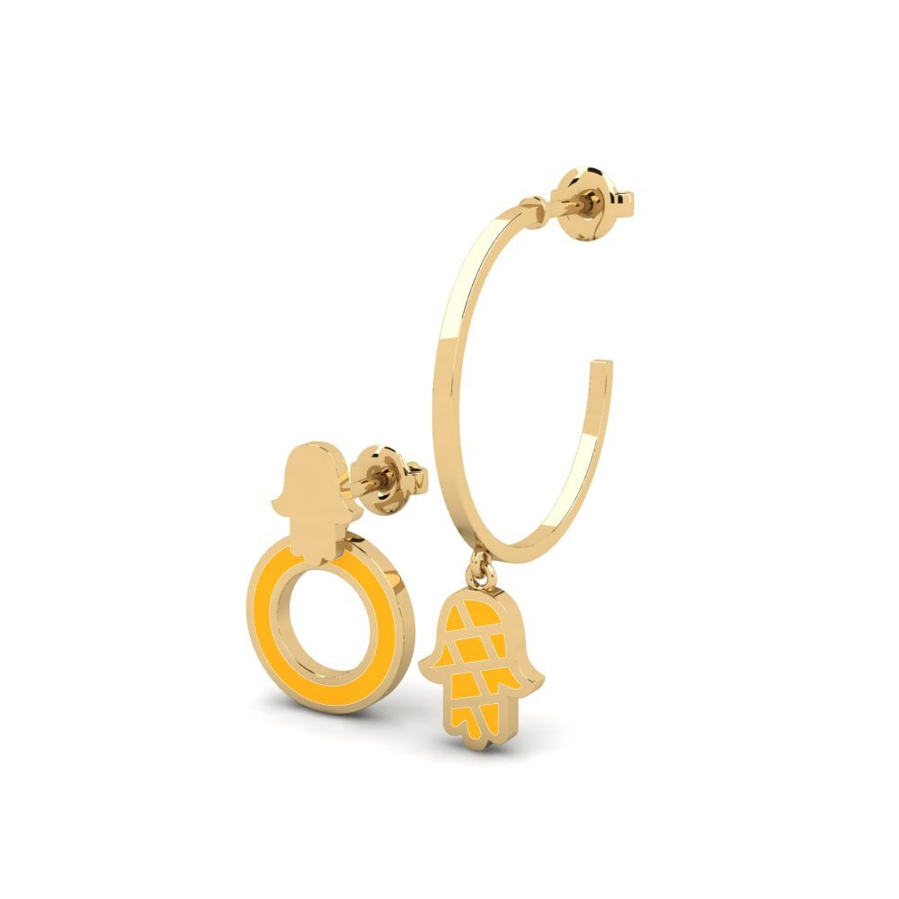 9k Oro Amarillo Pendientes Amoyobera